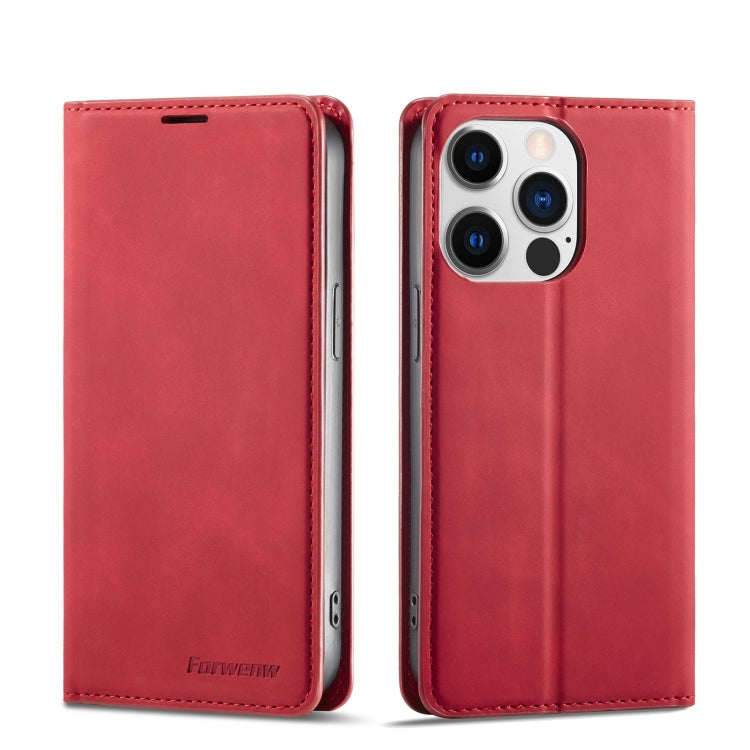 For iPhone 14 Pro Max Forwenw Dream Series Oil Edge Strong Magnetism Leather Phone Case