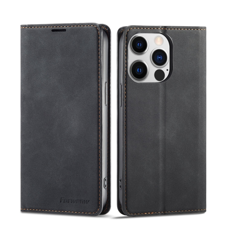 For iPhone 14 Pro Max Forwenw Dream Series Oil Edge Strong Magnetism Leather Phone Case