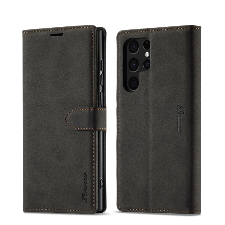 For Samsung Galaxy S23 Ultra 5G Forwenw F1 Series Matte Strong Magnetism Leather Phone Case