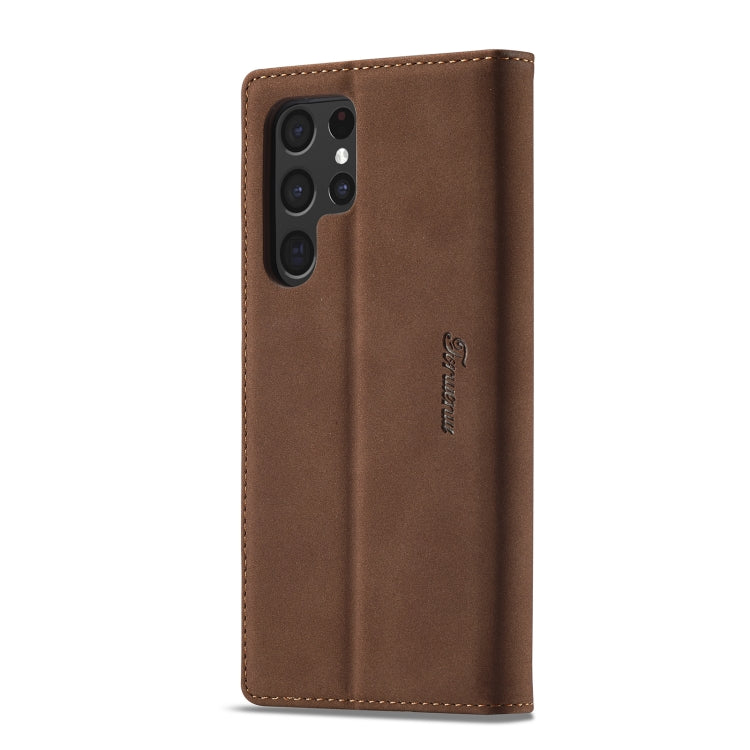 For Samsung Galaxy S23 Ultra 5G Forwenw F1 Series Matte Strong Magnetism Leather Phone Case