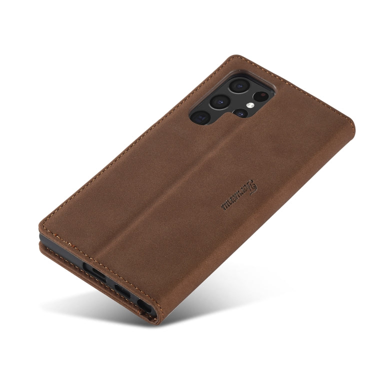 For Samsung Galaxy S23 Ultra 5G Forwenw F1 Series Matte Strong Magnetism Leather Phone Case