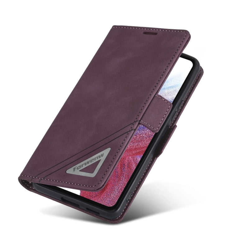 For Samsung Galaxy A54 5G Forwenw F3 Series Dual-side Buckle Leather Phone Case