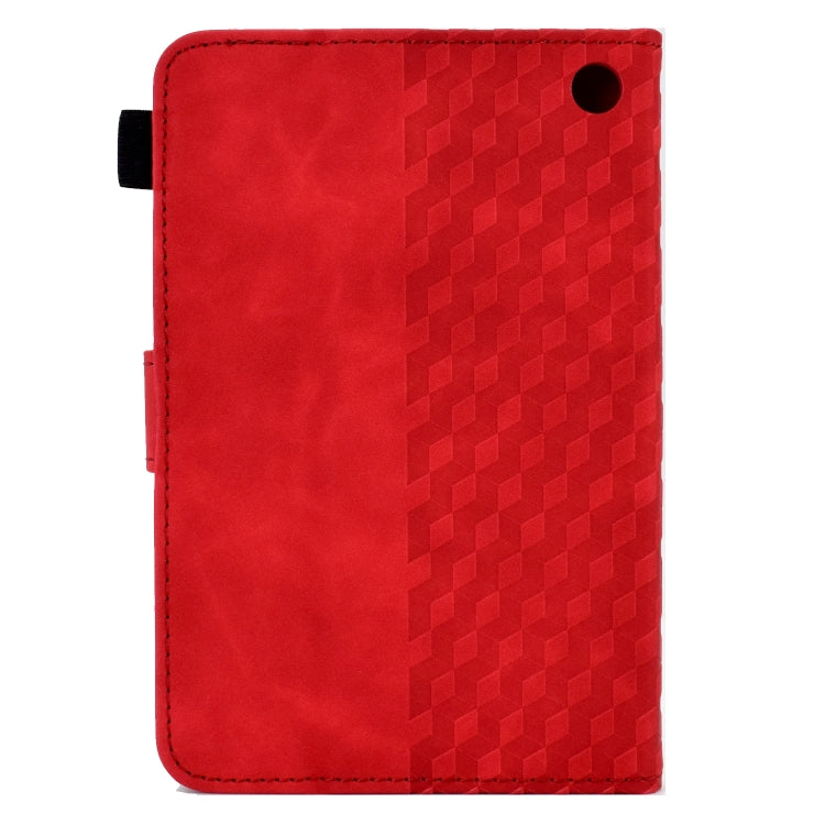For Amazon Kindle Fire 7 2022 Rhombus Embossed Leather Tablet Case