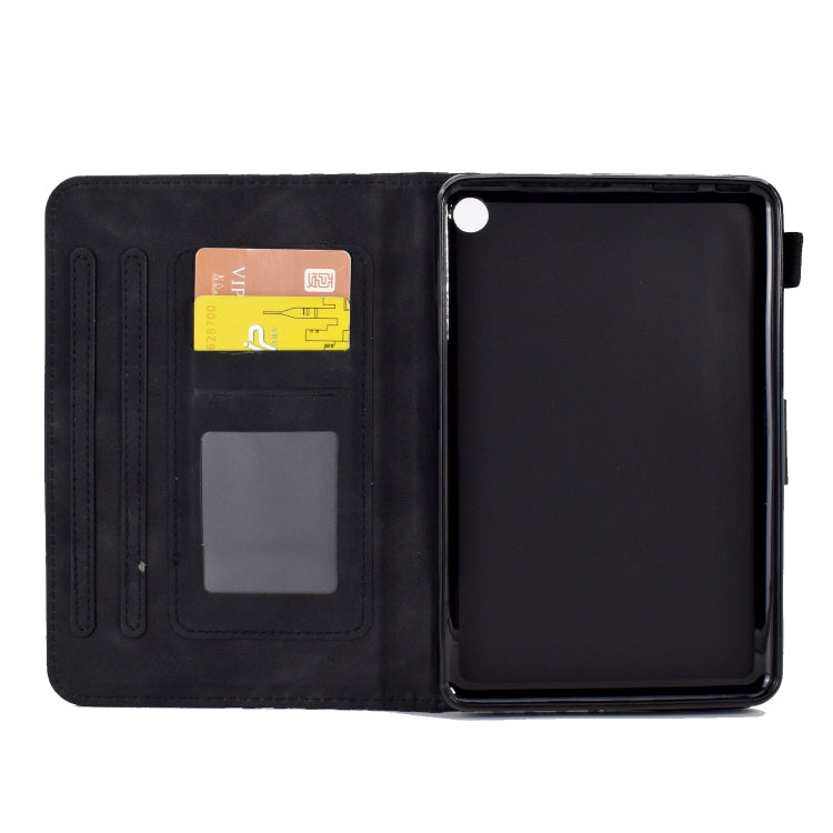 For Amazon Kindle Fire 7 2022 Rhombus Embossed Leather Tablet Case