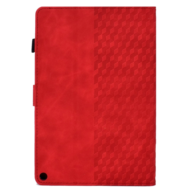For Amazon Kindle Fire HD8 2020 Rhombus Embossed Leather Tablet Case