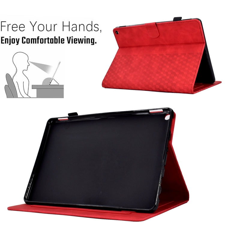 For Amazon Kindle Fire HD8 2020 Rhombus Embossed Leather Tablet Case