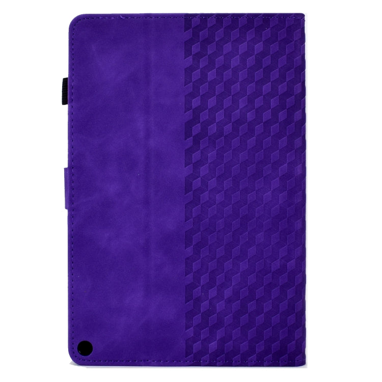For Amazon Kindle Fire HD8 2020 Rhombus Embossed Leather Tablet Case
