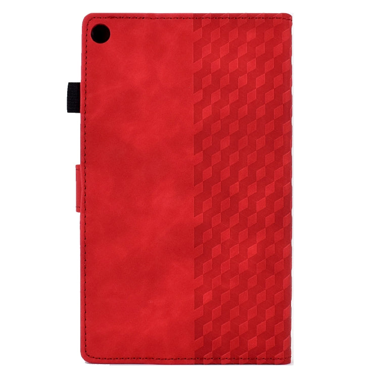 For Amazon Kindle Fire HD8 2018 / 2017 / 2016 Rhombus Embossed Leather Tablet Case