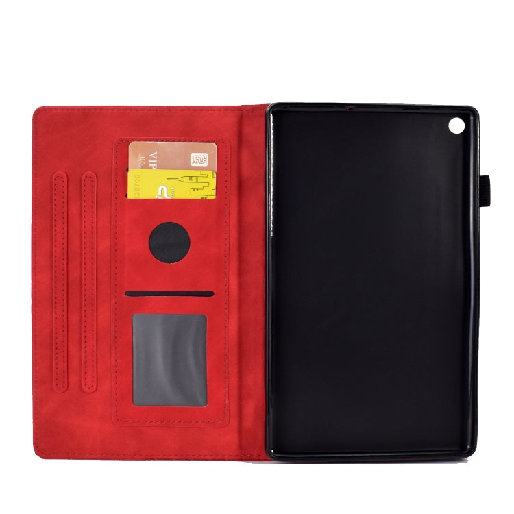 For Amazon Kindle Fire HD8 2018 / 2017 / 2016 Rhombus Embossed Leather Tablet Case