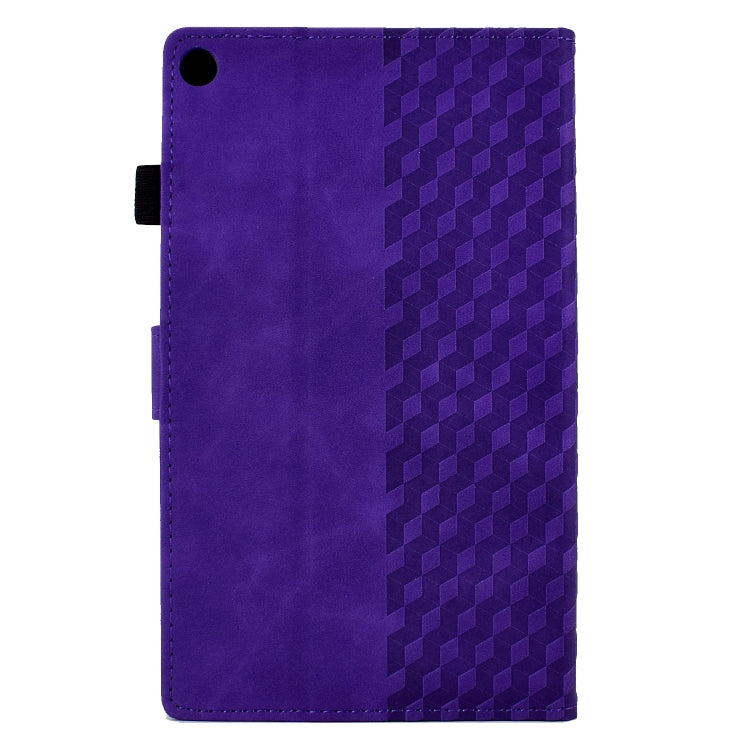For Amazon Kindle Fire HD8 2018 / 2017 / 2016 Rhombus Embossed Leather Tablet Case