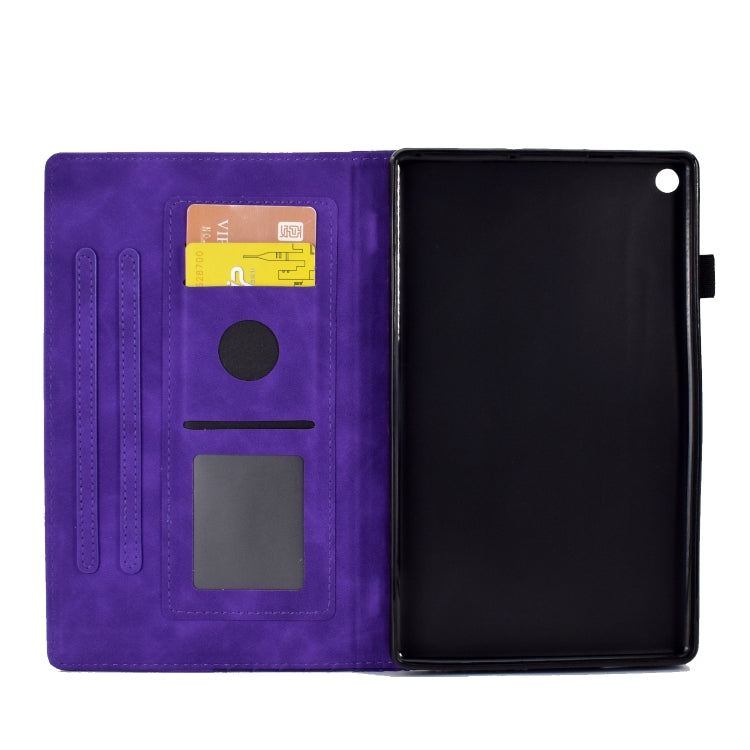 For Amazon Kindle Fire HD8 2018 / 2017 / 2016 Rhombus Embossed Leather Tablet Case