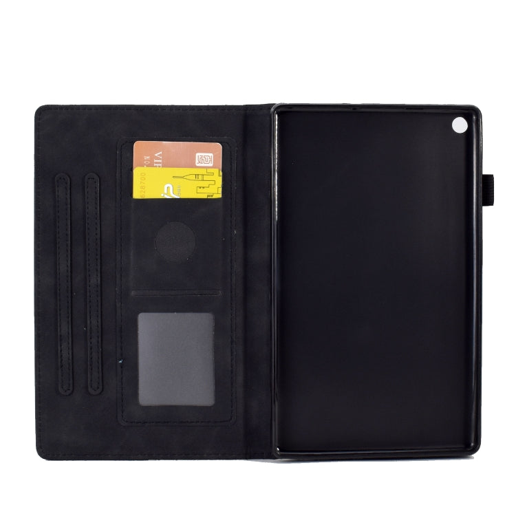 For Amazon Kindle Fire HD8 2018 / 2017 / 2016 Rhombus Embossed Leather Tablet Case