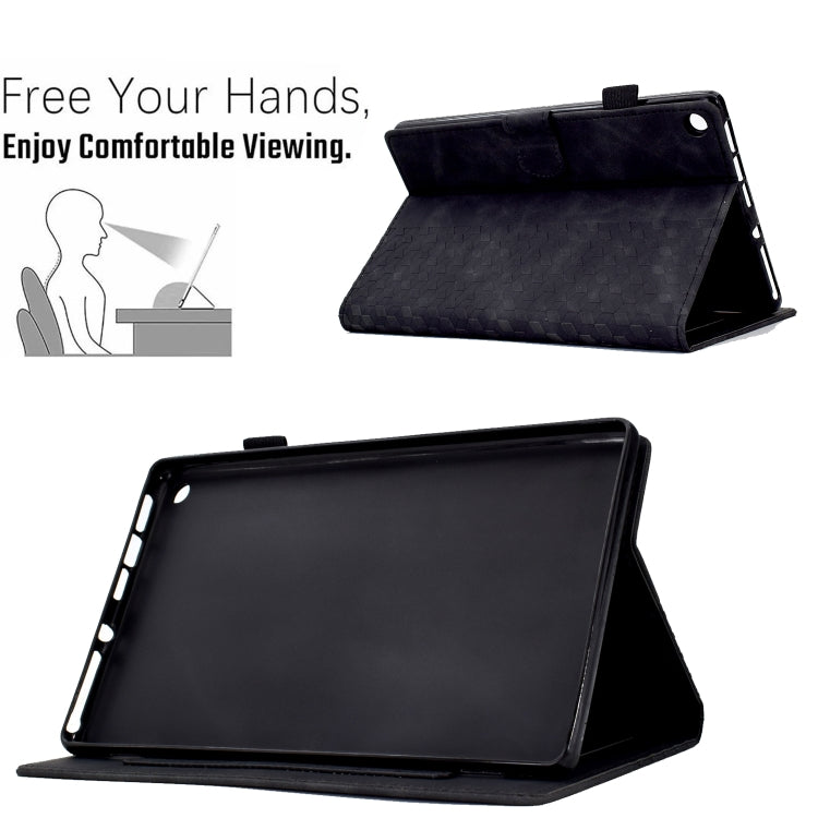 For Amazon Kindle Fire HD8 2018 / 2017 / 2016 Rhombus Embossed Leather Tablet Case