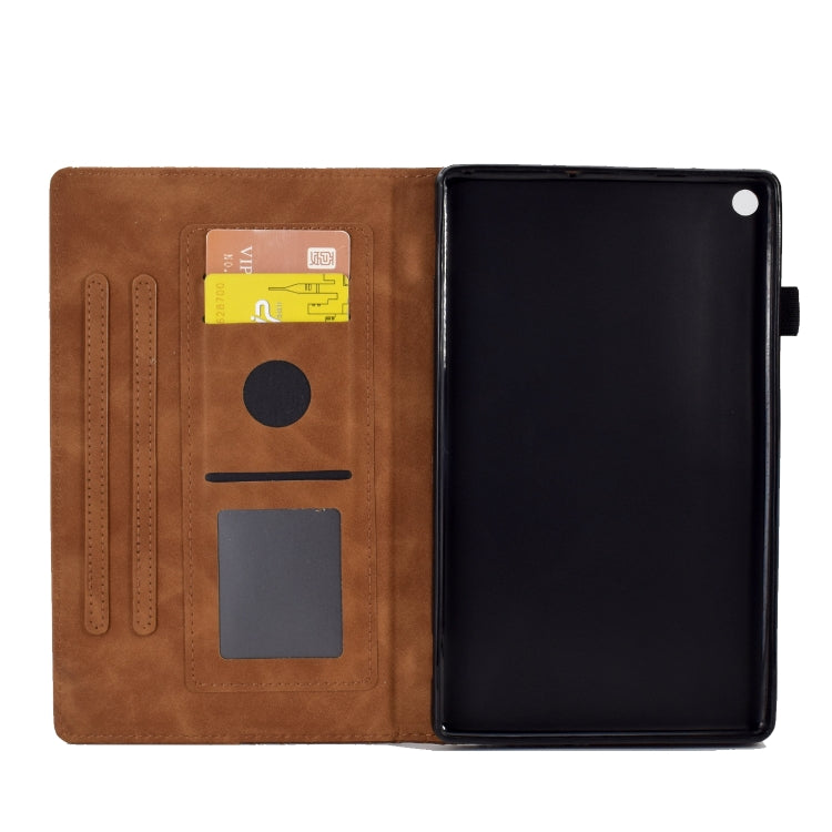 For Amazon Kindle Fire HD8 2018 / 2017 / 2016 Rhombus Embossed Leather Tablet Case