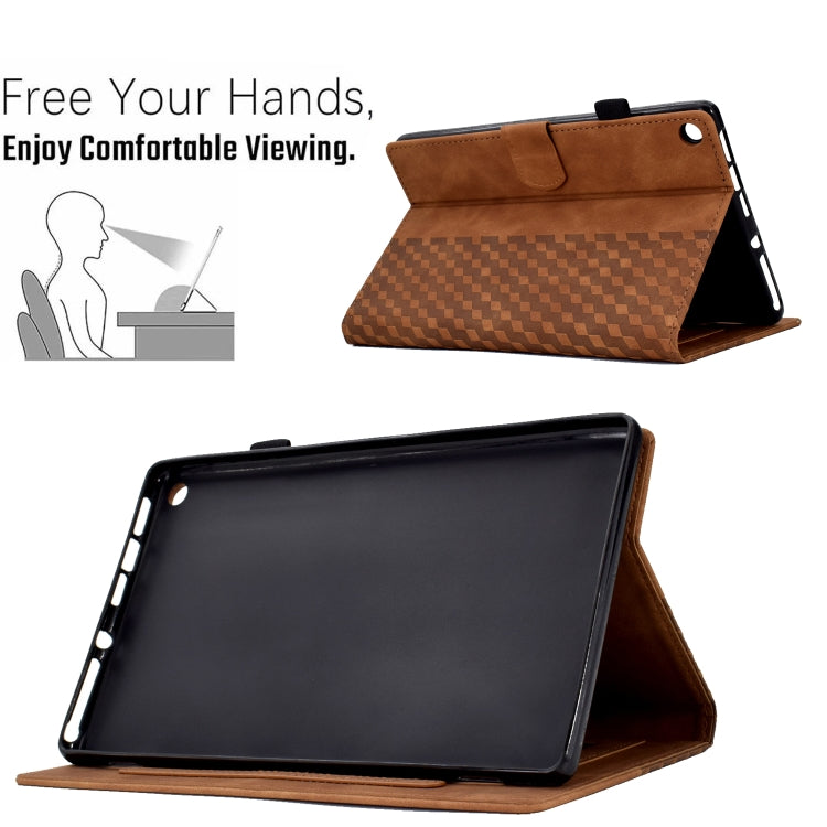 For Amazon Kindle Fire HD8 2018 / 2017 / 2016 Rhombus Embossed Leather Tablet Case