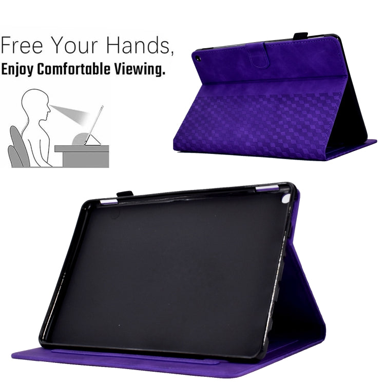 For Amazon Kindle Fire HD10 Plus 2021 Rhombus Embossed Leather Tablet Case