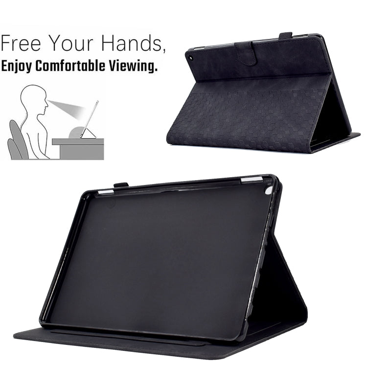 For Amazon Kindle Fire HD10 Plus 2021 Rhombus Embossed Leather Tablet Case