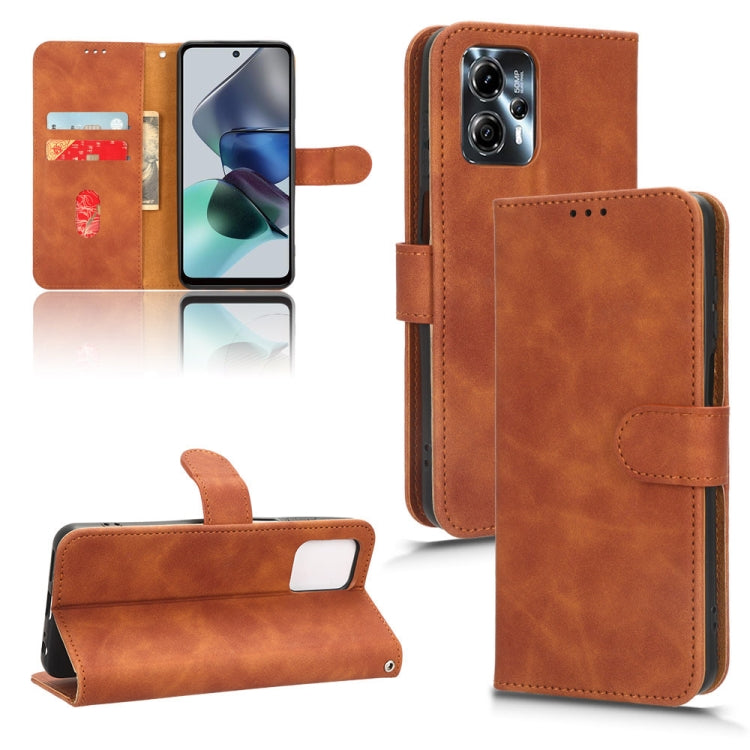 For Motorola Moto G13 / G23 / G53 Skin Feel Magnetic Flip Leather Phone Case