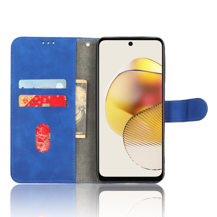 For Motorola Moto G73 5G Skin Feel Magnetic Flip Leather Phone Case