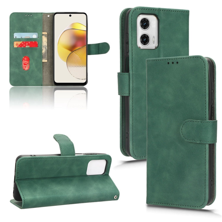 For Motorola Moto G73 5G Skin Feel Magnetic Flip Leather Phone Case