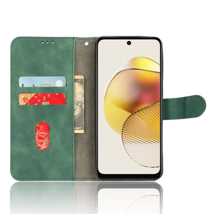 For Motorola Moto G73 5G Skin Feel Magnetic Flip Leather Phone Case