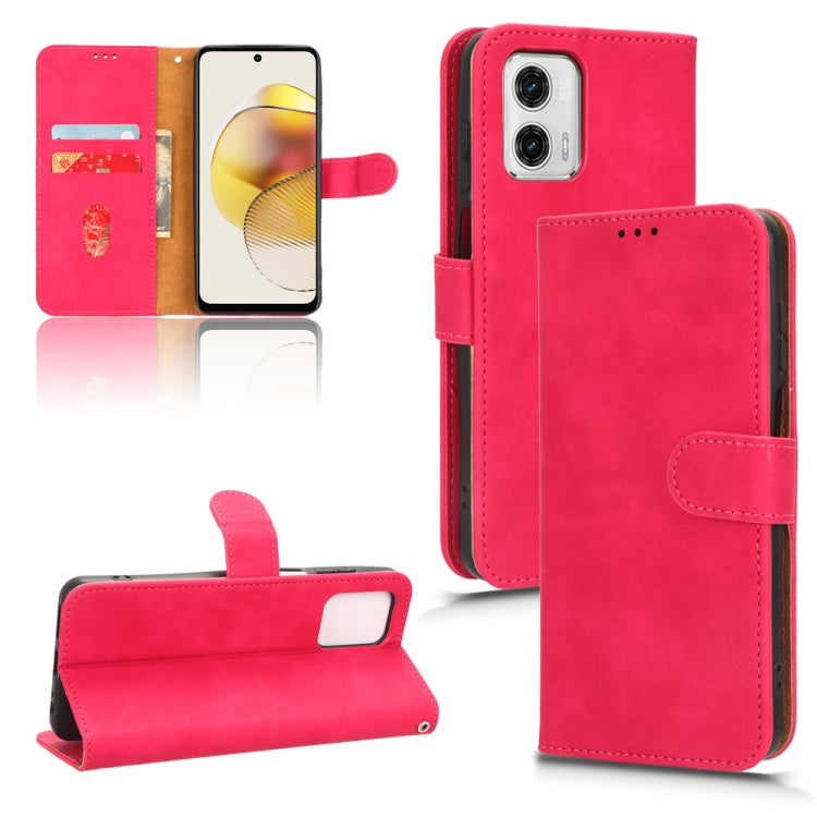 For Motorola Moto G73 5G Skin Feel Magnetic Flip Leather Phone Case