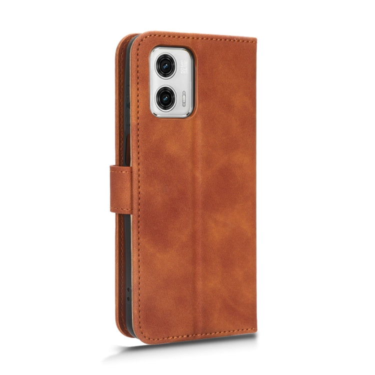 For Motorola Moto G73 5G Skin Feel Magnetic Flip Leather Phone Case