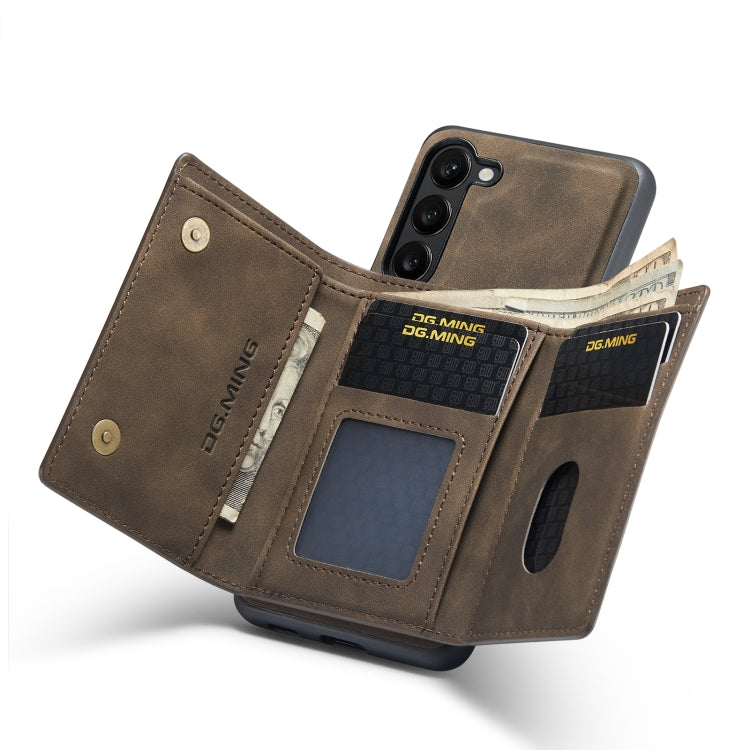 For Samsung Galaxy S23+ 5G DG.MING M1 Series 3-Fold Multi Card Wallet  Phone Case