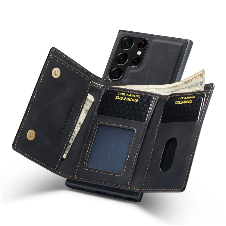 For Samsung Galaxy S23 Ultra 5G DG.MING M1 Series 3-Fold Multi Card Wallet  Phone Case