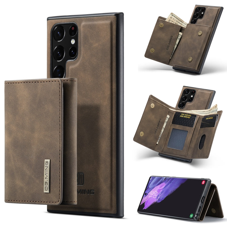 For Samsung Galaxy S23 Ultra 5G DG.MING M1 Series 3-Fold Multi Card Wallet  Phone Case