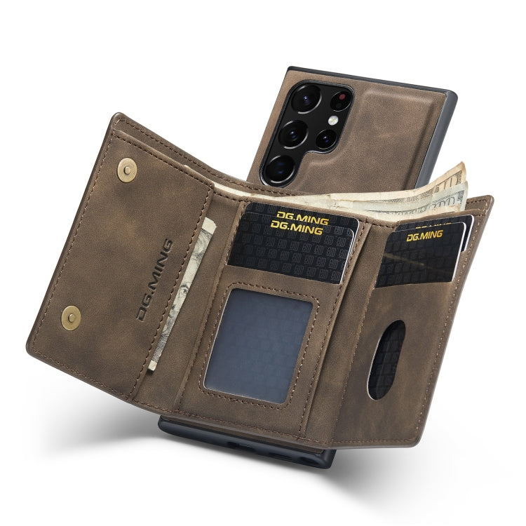 For Samsung Galaxy S23 Ultra 5G DG.MING M1 Series 3-Fold Multi Card Wallet  Phone Case