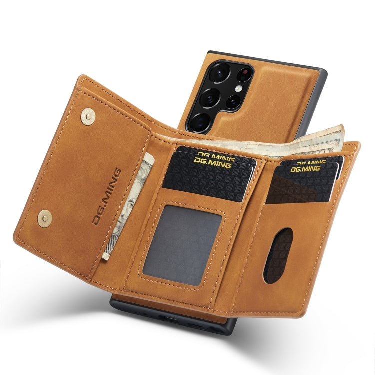 For Samsung Galaxy S23 Ultra 5G DG.MING M1 Series 3-Fold Multi Card Wallet  Phone Case