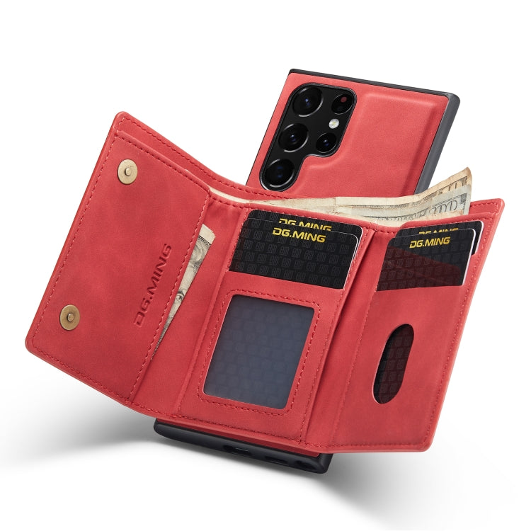 For Samsung Galaxy S23 Ultra 5G DG.MING M1 Series 3-Fold Multi Card Wallet  Phone Case