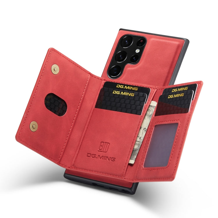 For Samsung Galaxy S23 Ultra 5G DG.MING M2 Series 3-Fold Multi Card Bag + Phone Case