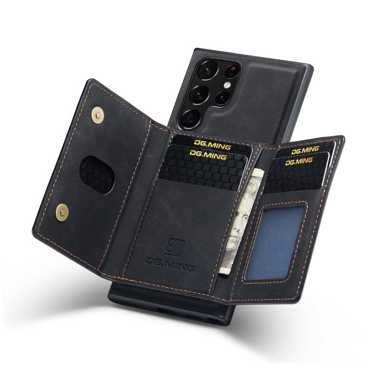 For Samsung Galaxy S23 Ultra 5G DG.MING M2 Series 3-Fold Multi Card Bag + Phone Case