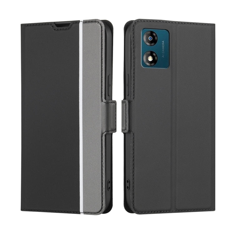 For Motorola Moto E13 4G Twill Texture Side Buckle Leather Phone Case