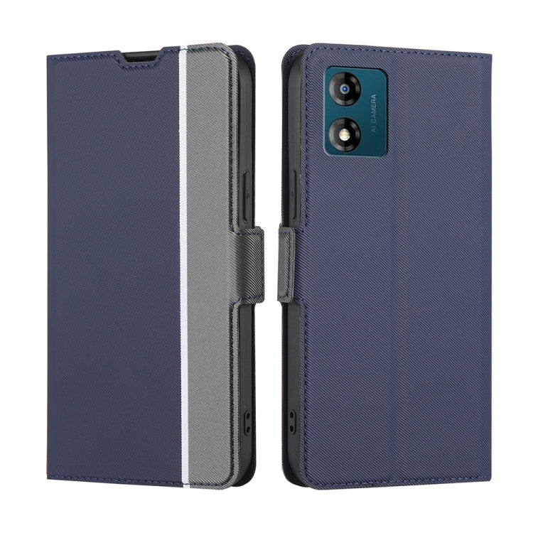 For Motorola Moto E13 4G Twill Texture Side Buckle Leather Phone Case