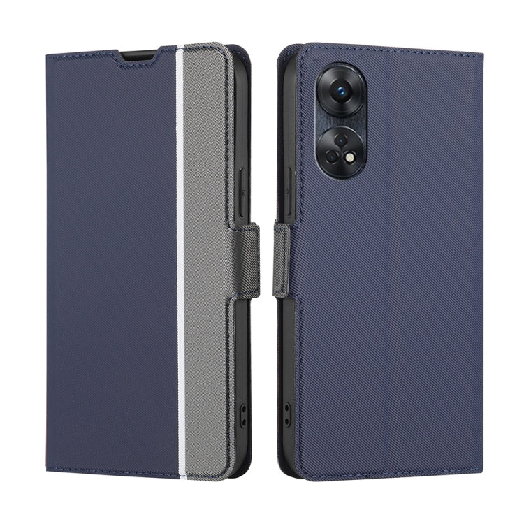 For OPPO Reno8 T 4G Twill Texture Side Buckle Leather Phone Case