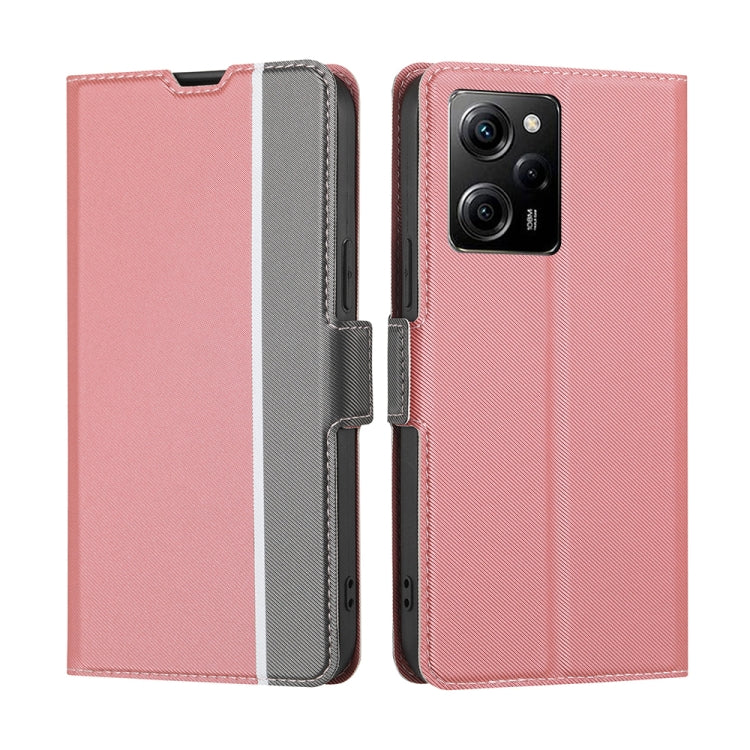 For Xiaomi Poco X5 Pro / Redmi Note 12 Pro Speed Twill Texture Side Buckle Leather Phone Case