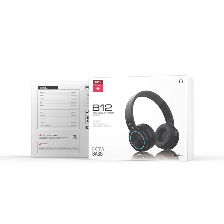 TOTU B12 Over-Ear Wireless Bluetooth Earphone(Black)