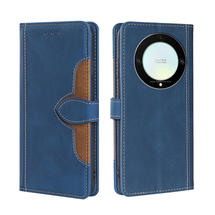 For Honor X9a 5G Skin Feel Magnetic Buckle Leather Phone Case