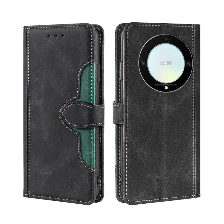 For Honor X9a 5G Skin Feel Magnetic Buckle Leather Phone Case