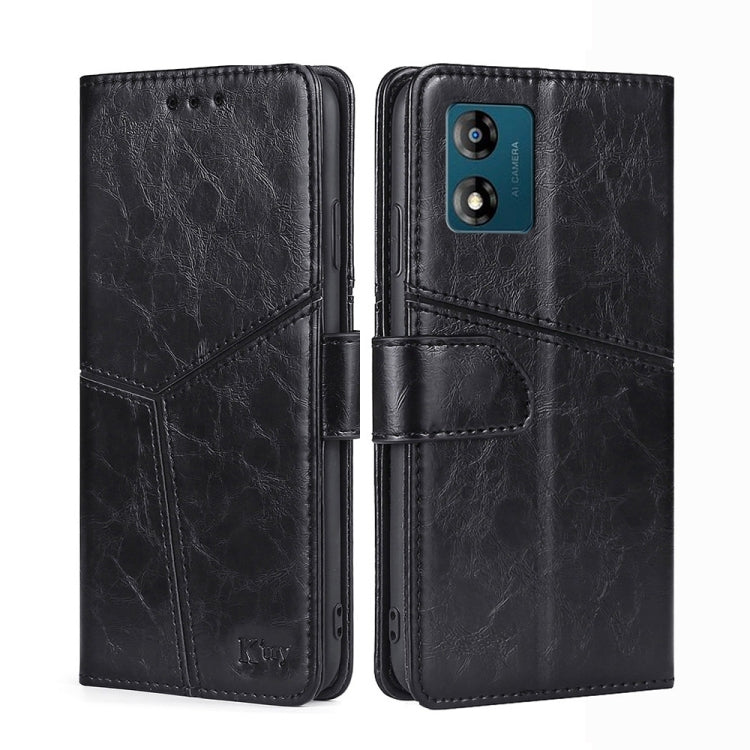 For Motorola Moto E13 4G Geometric Stitching Horizontal Flip Leather Phone Case