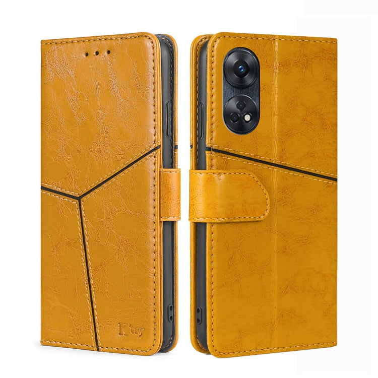 For OPPO Reno8 T 4G Geometric Stitching Horizontal Flip Leather Phone Case