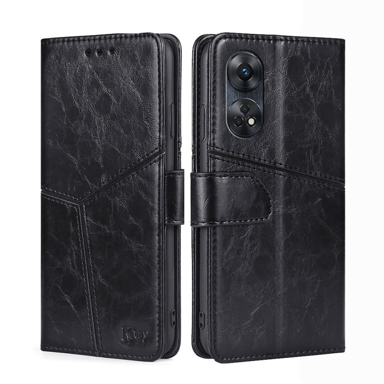 For OPPO Reno8 T 4G Geometric Stitching Horizontal Flip Leather Phone Case