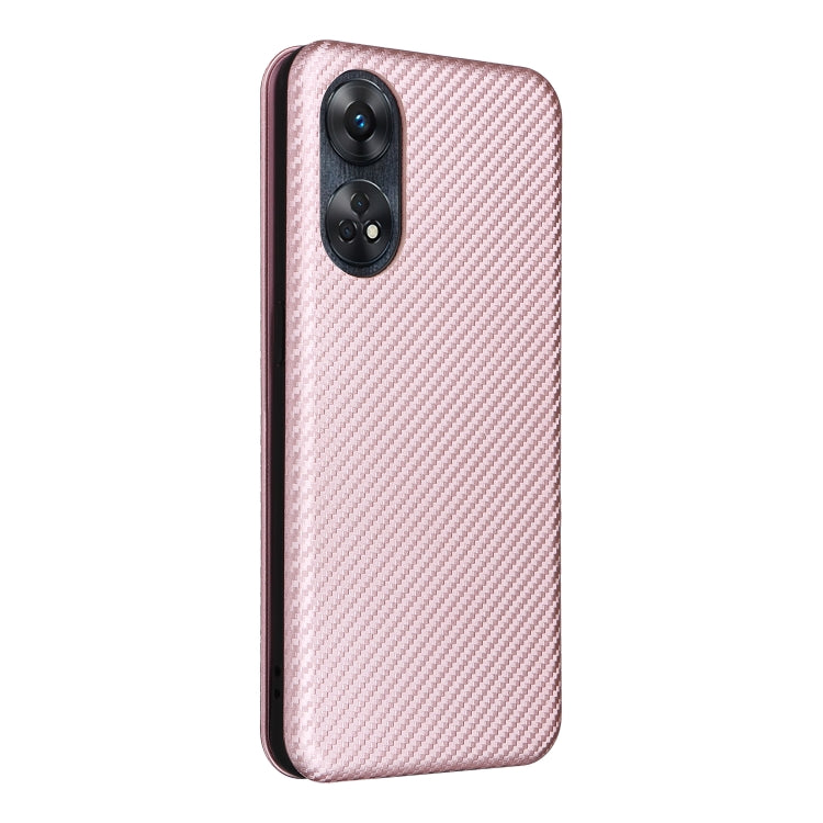 For OPPO Reno8 T 4G Carbon Fiber Texture Flip Leather Phone Case