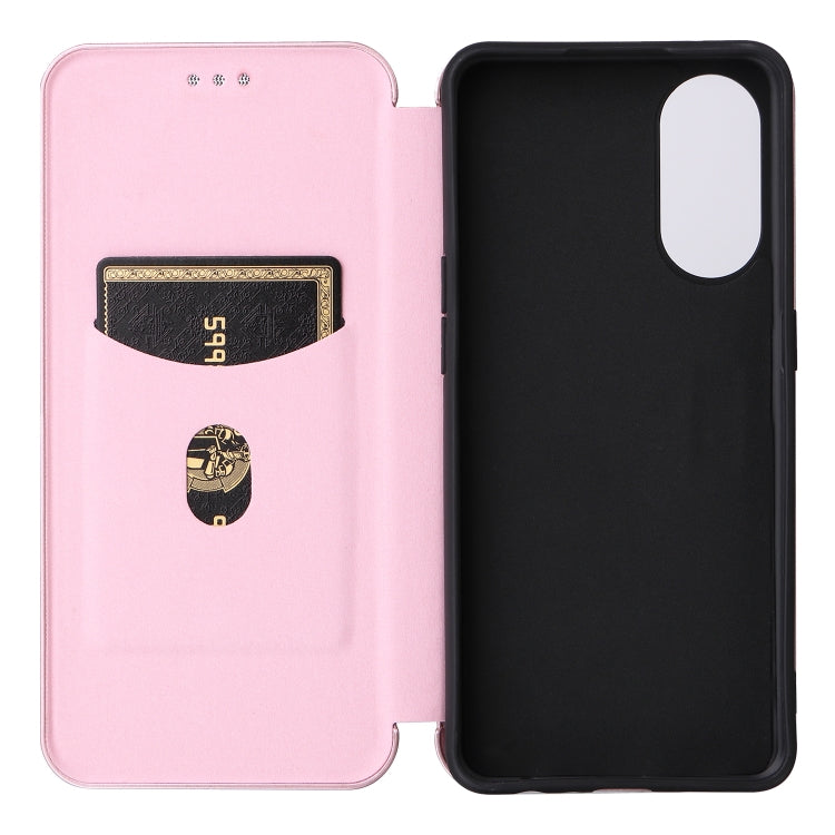 For OPPO Reno8 T 4G Carbon Fiber Texture Flip Leather Phone Case