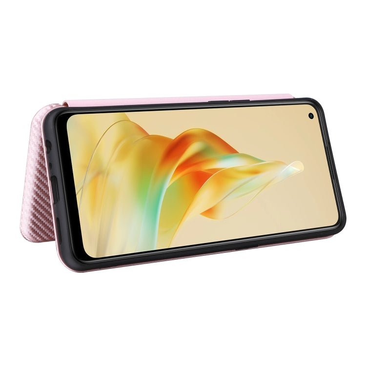 For OPPO Reno8 T 4G Carbon Fiber Texture Flip Leather Phone Case