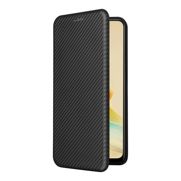 For OPPO Reno8 T 4G Carbon Fiber Texture Flip Leather Phone Case