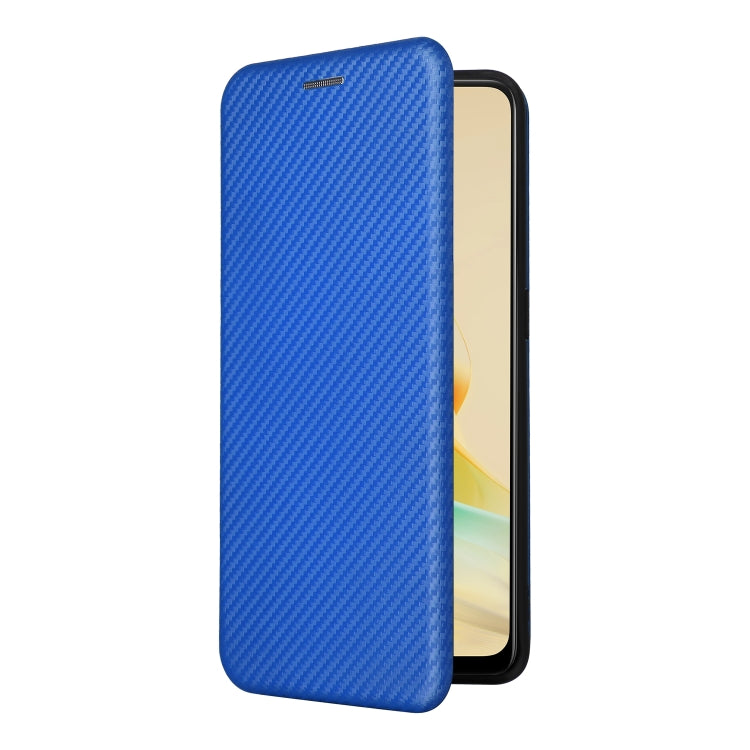 For OPPO Reno8 T 4G Carbon Fiber Texture Flip Leather Phone Case